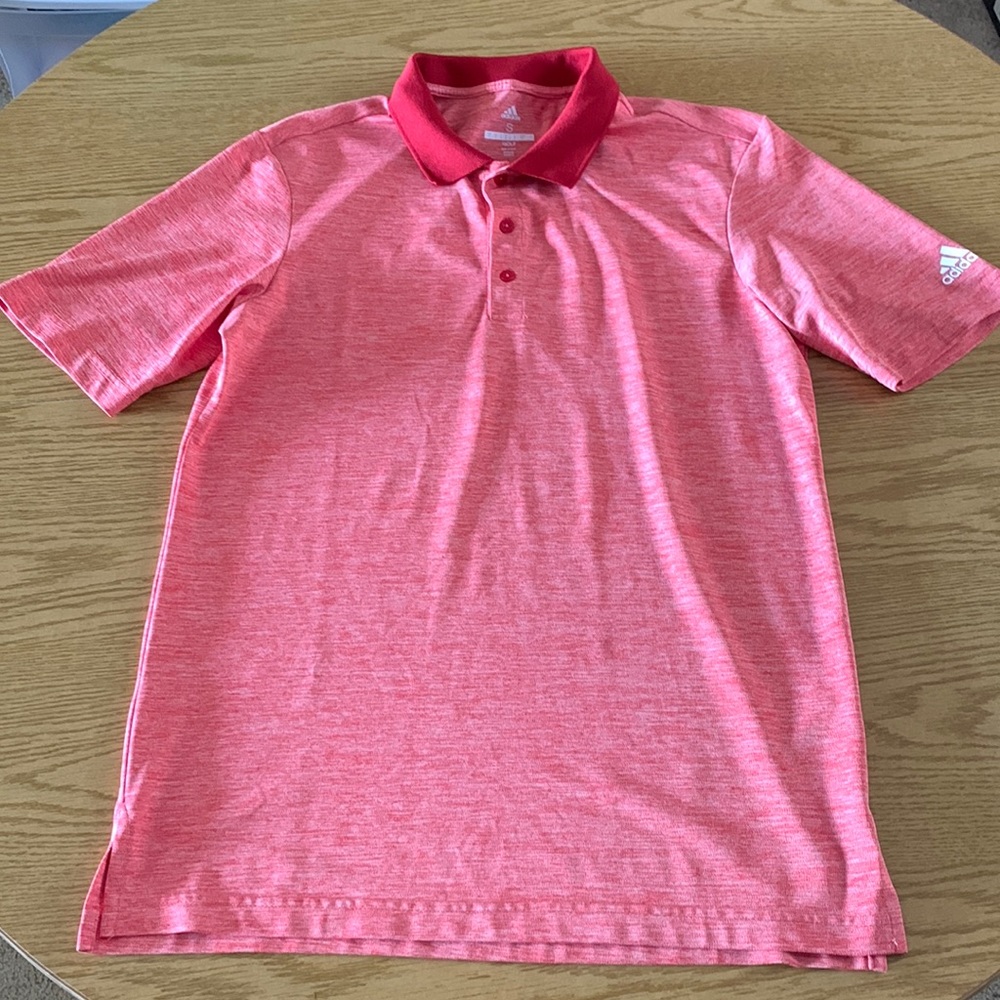 Adidas Golf Mens Small Shirt Heather Red
